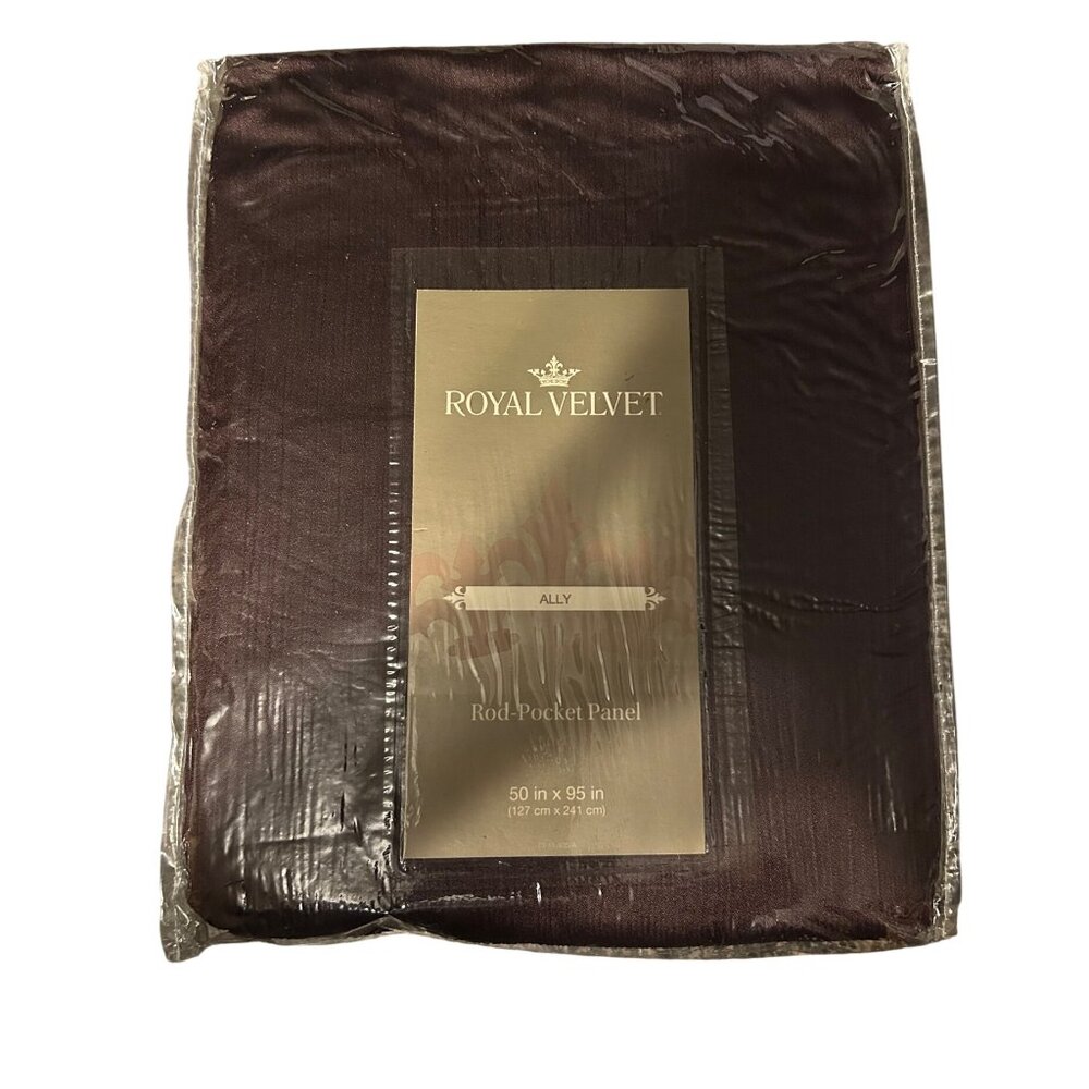 Royal Velvet Ally Rod-Pocket Panel 50" X 95" Crushed Matte Satin Dark Raisin Cur